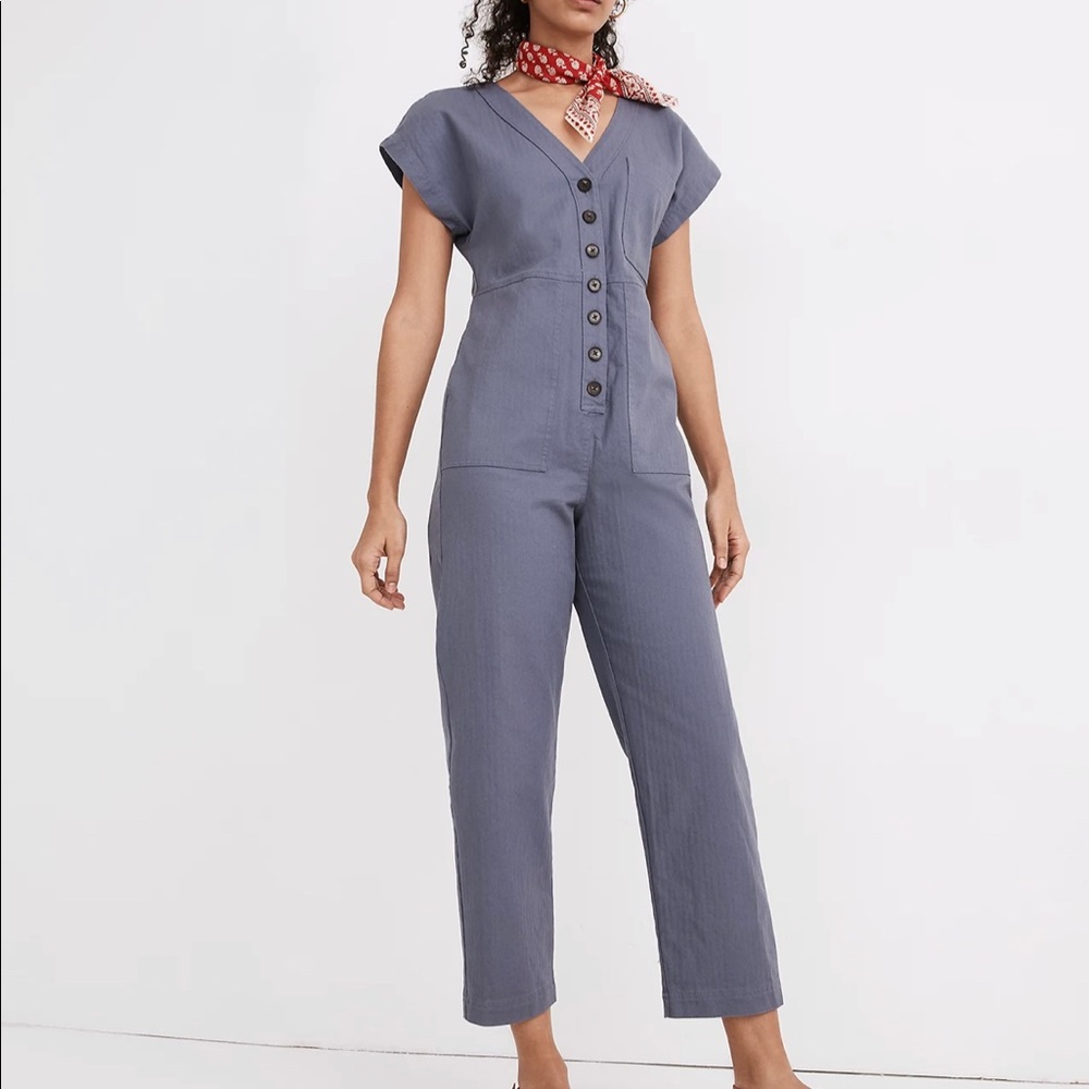 Madewell Cap-Sleeve Jumpsuit I’m Indigo Blue
